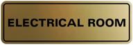 знак двери/стены стандартного электрощитового помещения — матовое золото — средний логотип