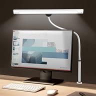 12w 600lm led desk lamp with flexible goose-neck, 5 color modes, stepless 🔆 dimming, architect drafting table clamp lamp – eye-care desk lamps for home office studio (painted-white) логотип