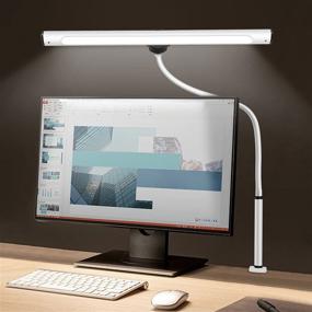 img 4 attached to 12W 600lm LED Desk Lamp with Flexible Goose-Neck, 5 Color Modes, Stepless 🔆 Dimming, Architect Drafting Table Clamp Lamp – Eye-Care Desk Lamps for Home Office Studio (Painted-White)