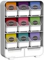 ☕️ white mind reader tea bag holder and condiment organizer with 9 removable drawers logo