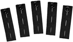 img 4 attached to 👖 5-Pack of Adjustable Elastic Pant Waist Extenders - Button Extenders in Black