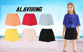 img 2 attached to 🏃 ALAVIKING Girls Active Cotton Athletic Scooter Skorts with Shorts for Running and Workouts, Size 3-12 Years