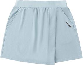 img 4 attached to 🏃 ALAVIKING Girls Active Cotton Athletic Scooter Skorts with Shorts for Running and Workouts, Size 3-12 Years