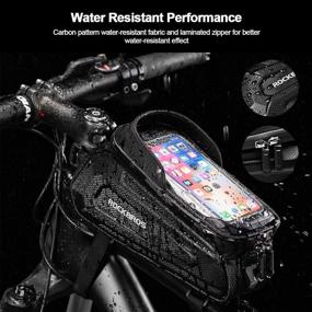 img 1 attached to 🚲 ROCKBROS Bike Phone Bag - Waterproof Bicycle Front Frame Pouch with Handlebar Mount - EVA Cycling Storage Bag for iPhone 11 XS Max XR 8 7 Plus, Accessories Below 6.8 inches