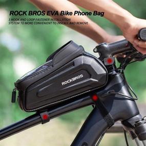 img 3 attached to 🚲 ROCKBROS Bike Phone Bag - Waterproof Bicycle Front Frame Pouch with Handlebar Mount - EVA Cycling Storage Bag for iPhone 11 XS Max XR 8 7 Plus, Accessories Below 6.8 inches