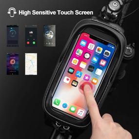 img 2 attached to 🚲 ROCKBROS Bike Phone Bag - Waterproof Bicycle Front Frame Pouch with Handlebar Mount - EVA Cycling Storage Bag for iPhone 11 XS Max XR 8 7 Plus, Accessories Below 6.8 inches