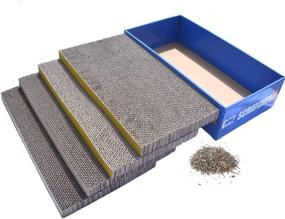 img 4 attached to 🐱 PATTNIUM 4-in-1 Corrugated Cat Scratching Pads – Cardboard Cat Scratcher with Catnip and Scratch Lounge Bed – Pack of 4