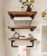 🛁 rustic floating wall shelves: industrial pipe bathroom shelves (3 tier) logo