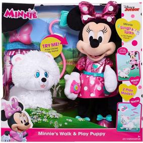 img 1 attached to 🐶 Minnies Walk Puppy Feature Plush: Interactive Fun for Kids
