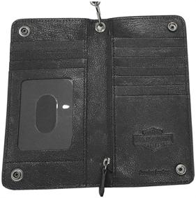 img 1 attached to 🏍️ Premium Harley Davidson Emboss Leather Bifold Wallet - Sleek and Stylish EE9013L BLK