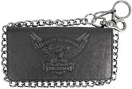 🏍️ premium harley davidson emboss leather bifold wallet - sleek and stylish ee9013l blk logo