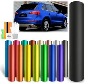 img 4 attached to 🚗 Satin Chrome Green Car Vinyl Wrap Sticker Decal Sheet - Free Tool Kit, Bubble-Free, Self-Adhesive - 12"X60" (1FT X 5FT)