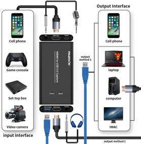 img 2 attached to Enhanced Audio Video Capture Card: POWERAXIS HDMI USB3.0 4K 🎥 1080P 60fps - Stream Live, Teach, Record & Broadcast in Black