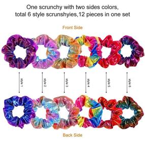 img 3 attached to 🧜 12-Piece Shiny Metallic Mermaid Hair Scrunchies for Women and Girls - Ideal for Gym, Dance, Party, and Club