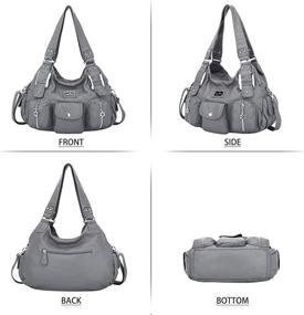 img 2 attached to 👜 Stylish and Versatile Leather Handbags - XS160773 Women's Satchels with Multiple Shoulder Straps