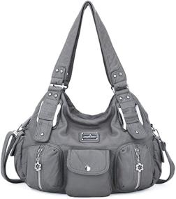 img 4 attached to 👜 Stylish and Versatile Leather Handbags - XS160773 Women's Satchels with Multiple Shoulder Straps