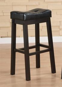 img 2 attached to Coaster Home Furnishings Upholstered Black and Cappuccino Bar Stool Set (Pack of 2) - 29 Inch Height