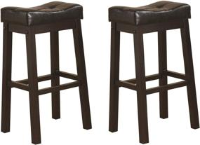 img 4 attached to Coaster Home Furnishings Upholstered Black and Cappuccino Bar Stool Set (Pack of 2) - 29 Inch Height