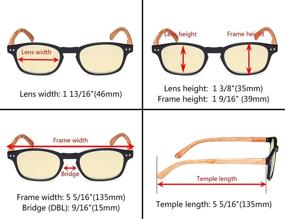 img 1 attached to Защитите свои глаза с очками CessBlu, блокирующими синий свет: против УФ-лучей и бликов, стильные бамбуковые элементы для мужчин и женщин - идеально подходят для чтения и работы на компьютере.