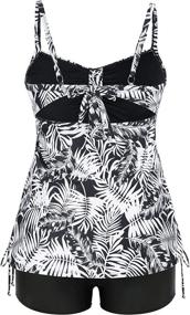 img 3 attached to 👙 Hanna Nikole Plus Size Tankini Swimsuits: Stylish Two Piece Swimwear with Tummy Control and Shorts for Women
