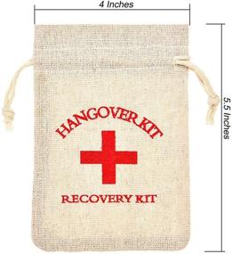 img 3 attached to 🎁 AmaJOY 50pcs Wedding Party Favor Bags 4x6 inch Red Cross Bachelorette Hangover Kit Bags Recovery Kit Bags Survival Kit Bags Muslin Drawstring Bag