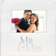 📷 malden international designs mr. & mrs. album: elegant white cover photo album, 160-4x6 with memo & photo opening logo