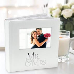 img 1 attached to 📷 Malden International Designs Mr. & Mrs. Album: Elegant White Cover Photo Album, 160-4x6 with Memo & Photo Opening