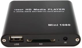 img 4 attached to 📺 AGPtek Black Mini Full HD 1080P Digital Streaming Media Player - Enhance Your Entertainment Experience with MKV/RM Support, SD/USB HDD Compatibility, HDMI CVBS YPbPr Output