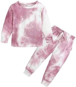 img 4 attached to 👚 Pink and White Sweatsuit Outfits: Stylish Tracksuit Sweatpants for Active Girls' Clothing
