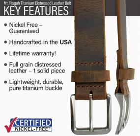 img 3 attached to Stylish Mt Pisgah Titanium Distressed Belt for Men: The Perfect Accessory!