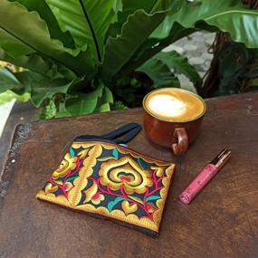 img 3 attached to 👜 Handmade Women's Handbags & Wallets with Sabai Jai Floral Wristlet Design