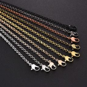 img 2 attached to 📿 YAKAMOZ 20 Pieces Necklace Chains - 10 Color Brass Link Cable Chain Necklace with Lobster Clasps for DIY Jewelry Making, 21” Long