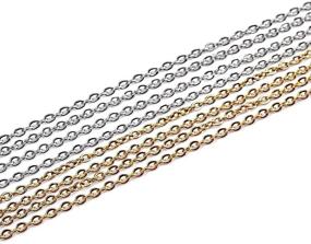 img 3 attached to 📿 YAKAMOZ 20 Pieces Necklace Chains - 10 Color Brass Link Cable Chain Necklace with Lobster Clasps for DIY Jewelry Making, 21” Long