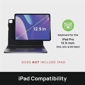 img 3 attached to Brydge 12.9 MAX+ Wireless Keyboard Case with Multi-Touch Trackpad for iPad Pro 12.9-inch (3rd, 4th &amp; 5th Gen), Magnetic SnapFit Space Gray Keyboard + Black Case