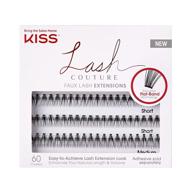 👁️ kiss lash couture faux lash extensions set - venus style, 60 clusters, 20 lash strands each, varied lengths, easy application, flat roots & tapered ends, exclusive flat-band technology logo