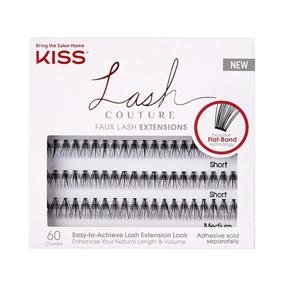 img 4 attached to 👁️ KISS Lash Couture Faux Lash Extensions Set - Venus Style, 60 кластеров, 20 прядей ресниц каждая, разные длины, легкое нанесение, плоские корни и заостренные концы, эксклюзивная технология плоской полоски.