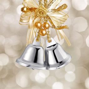 img 2 attached to 40 Pieces Vintage Bronze Jingle Bells for Christmas Crafts - Small Brass Color Bells for Dog Potty Training, Wind Chime Making, Festive Decor - 1.5 inch (Silver)