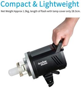 img 3 attached to 💡 Godox MS300 Компактный 300W Студийный вспышка: Портативная 2.4G Беспроводная система X, GN58, 5600K Монолайт с креплением Боуэнс & 150W моделирующей лампой - Быстрое время перезарядки, стабильный и выдающийся выход