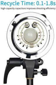 img 1 attached to 💡 Godox MS300 Компактный 300W Студийный вспышка: Портативная 2.4G Беспроводная система X, GN58, 5600K Монолайт с креплением Боуэнс & 150W моделирующей лампой - Быстрое время перезарядки, стабильный и выдающийся выход