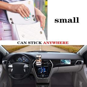 img 2 attached to 📱 Versatile Nano Gel Pad Phone Holder - Reusable Magic Sticker for Car, Office, Home Storage - 8 Pieces PJLJY Nano Magic Paste with PU Material