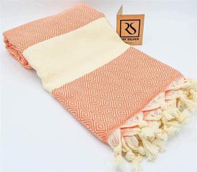 img 4 attached to 🏖️ Quick Dry Large Luxury Turkish Cotton Bath Towel - Ray Silver Diamond, Thin Lightweight, 71x40 Inches (100x180 cm), Ideal for Travel, Camping, Sauna, Beach, Gym, Yoga, Pool, Blanket, Home Decor (Coral)