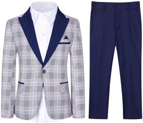 img 4 attached to Plaid Tuxedo Dresswear Pieces Blazer Boys' Clothing in Suits & Sport Coats