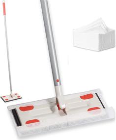 img 4 attached to Dry Sweeping Mop for Hardwood Floor Cleaning - Adjustable Handle, 1 Mop, 15PCS Dry Cloth Refills & 360-Spin Mop Head - Ideal for Wood, Kitchen, Office & Pet Hair Dirt Cleaning