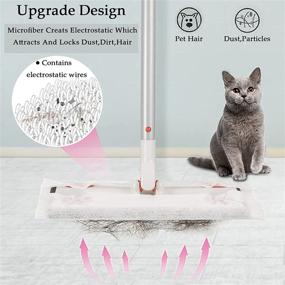 img 3 attached to Dry Sweeping Mop for Hardwood Floor Cleaning - Adjustable Handle, 1 Mop, 15PCS Dry Cloth Refills & 360-Spin Mop Head - Ideal for Wood, Kitchen, Office & Pet Hair Dirt Cleaning