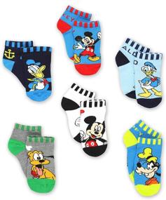 img 4 attached to Mickey Mouse Pluto Goofy Donald Duck Toddler 6 Pack Quarter Socks Set: Cute Character Socks for Your Little One