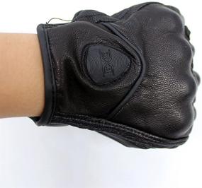 img 3 attached to 🧤 FXC Touch Screen Full Finger Motorcycle Leather Gloves: Premium Protection for Men's Motorbike Riding