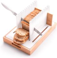 🍞 perfectslice: versatile bread slicer with adjustable guide and long blade knife for homemade breads, bagels, buns - includes crumb tray logo