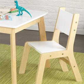 img 1 attached to KidKraft Wooden Modern Table & 2 Chair Set - White & Natural: Ideal Children's Furniture for Ages 3-8