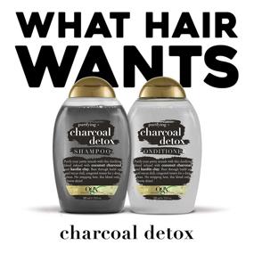 img 2 attached to 🧖 OGX Charcoal Detox Shampoo - Purifying Formula for Buildup Removal and Light Nourishment, Sulfate-Free, 13 fl oz