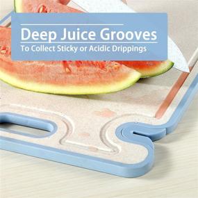 img 2 attached to 🔪 PICKWILL Small Cutting Board - 12.3'' Plastic Chopping Board with Knife Sharpener, Juice Grooves, and Non-Slip Handle - BPA-Free, Dishwasher Safe